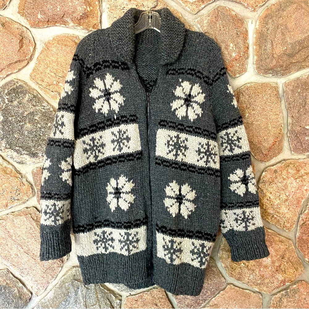 Vintage Handmade Cowichan style sweater.
